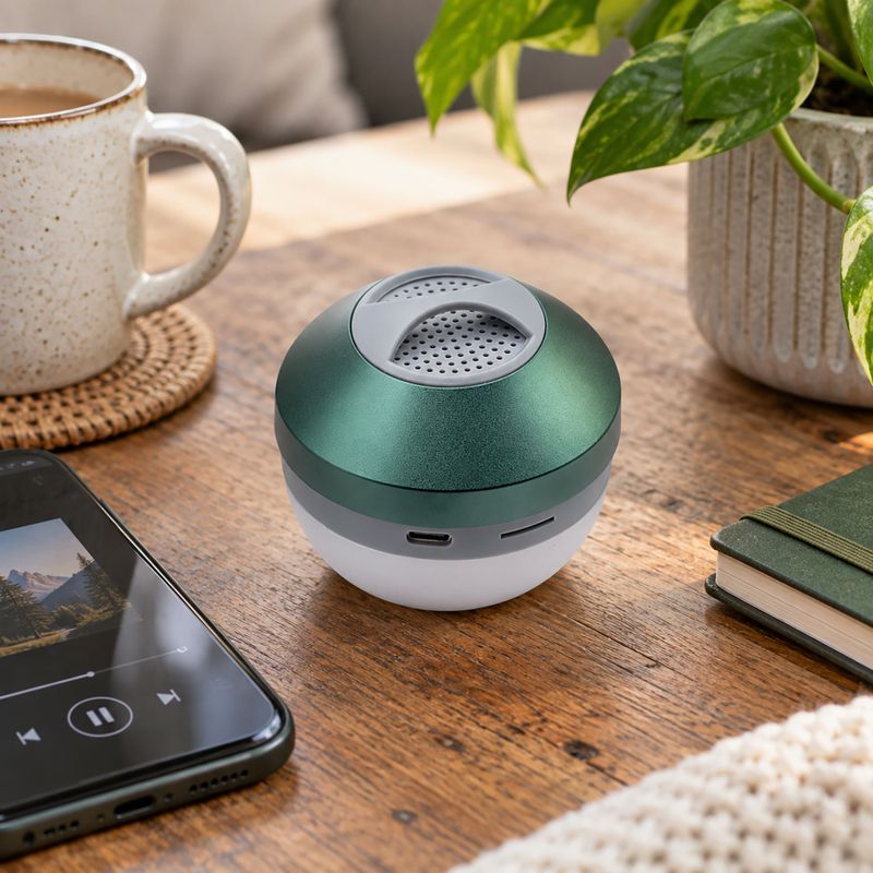 Campiing Hanging Light and Mini Speaker - Green