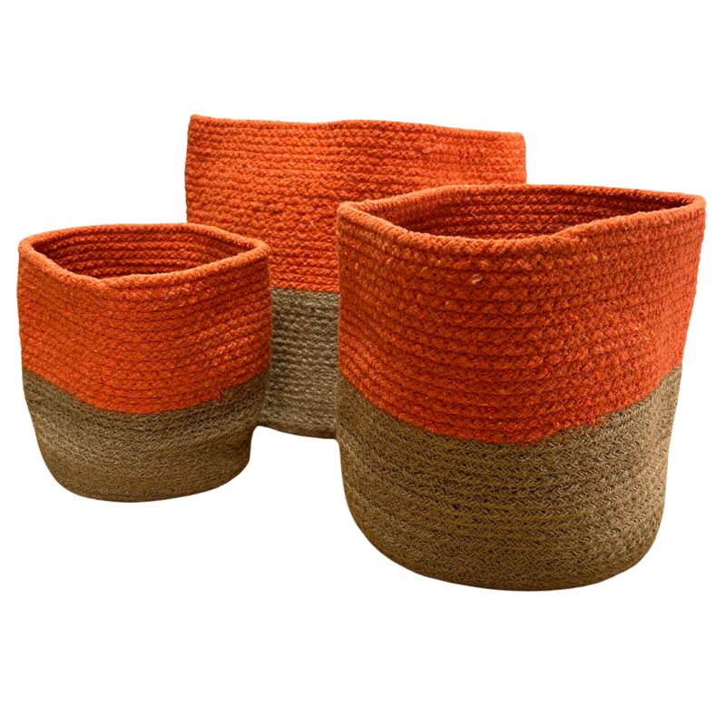 Set of 3 Cotton Rope Storage Baskets - White