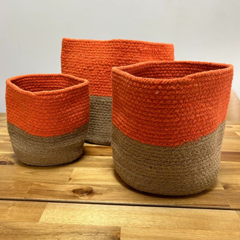 Set of 3 Cotton Rope Storage Baskets - White