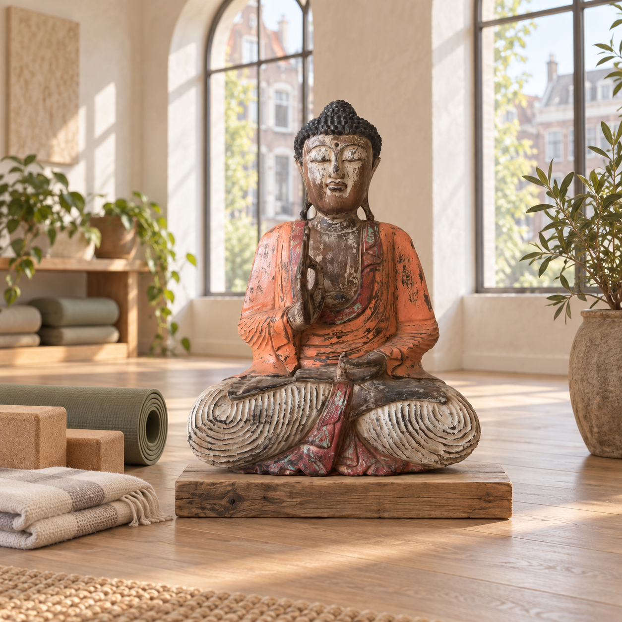 Vintage Hand Carved Buddha Statues