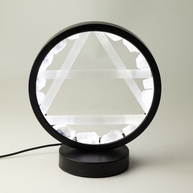 Gemstone Halo Lamp - Air - Clear Quartz & Selenite