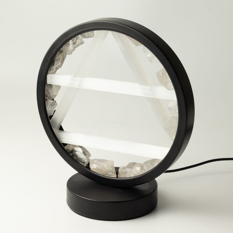 Gemstone Halo Lamp - Air - Clear Quartz & Selenite