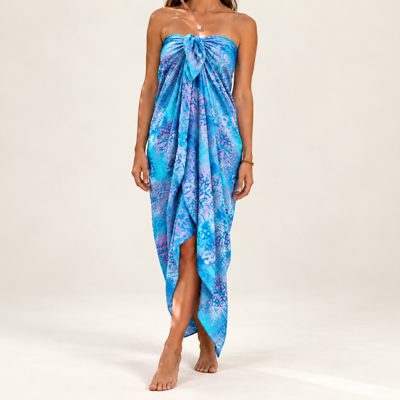 Bali Block Print Sarong - Tropical