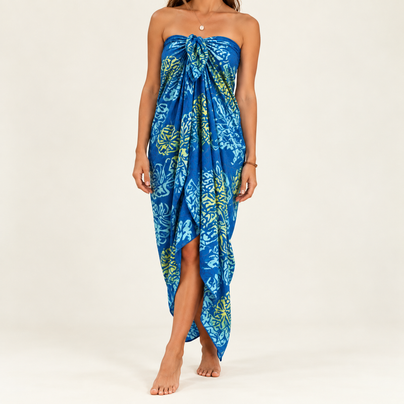 Bali Block Print Sarong - Tropical