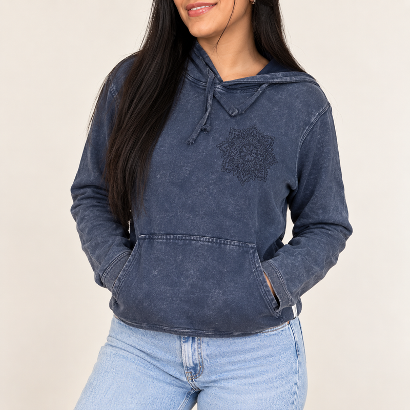 Small Stone Washed Hoody Shirt Kangaroo Pocket - Dusty Lavender