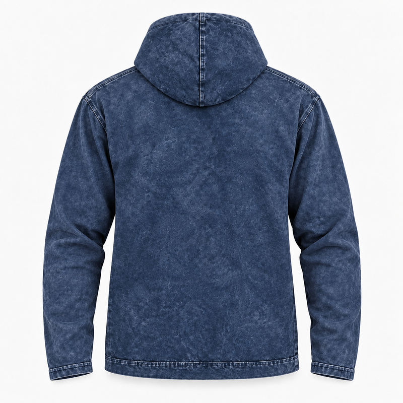 Small Stone Washed Hoody Shirt Kangaroo Pocket - Dusty Lavender