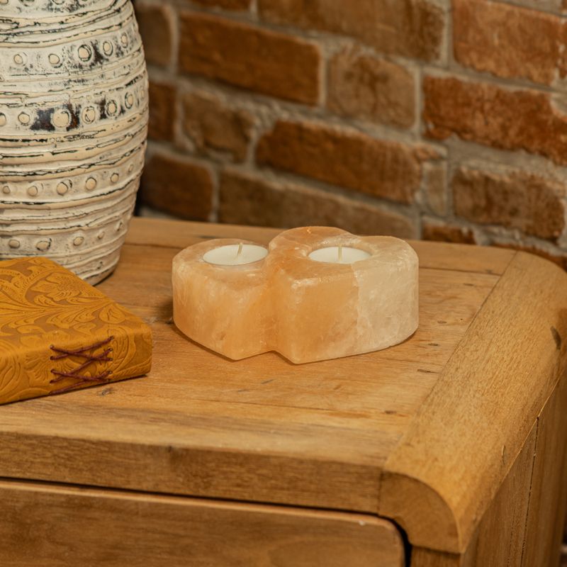 Double Heart Salt Candle Holder 1Kg