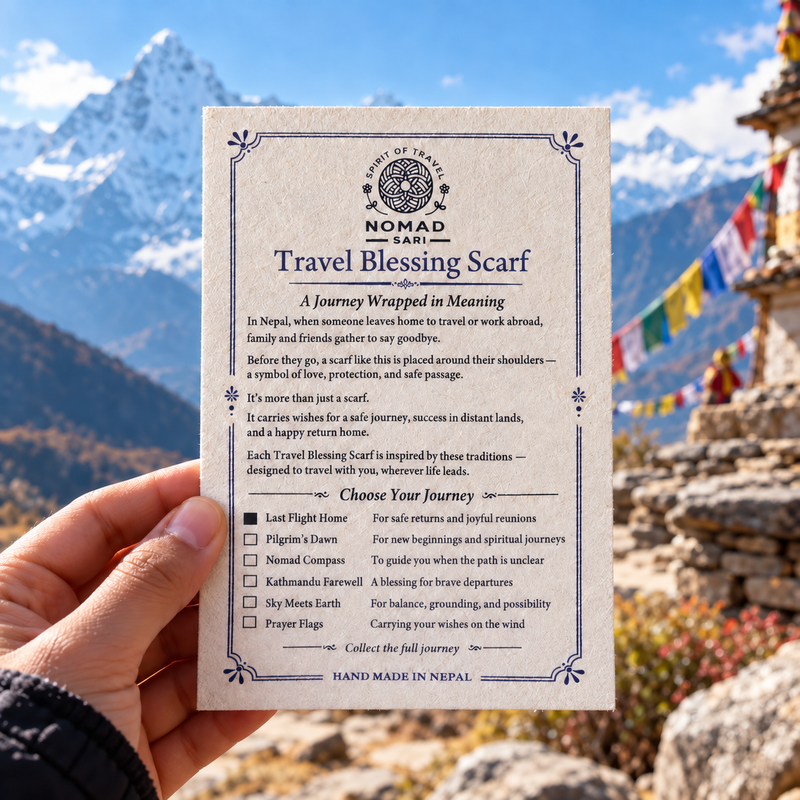 Nomad Sari - Travel Blessing Scarf - 170x50cm - Last Flight Home