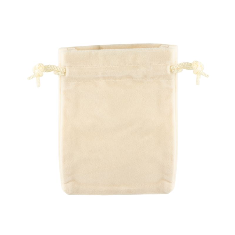 Quality Velvet Pouch - Ivory 10x12cm