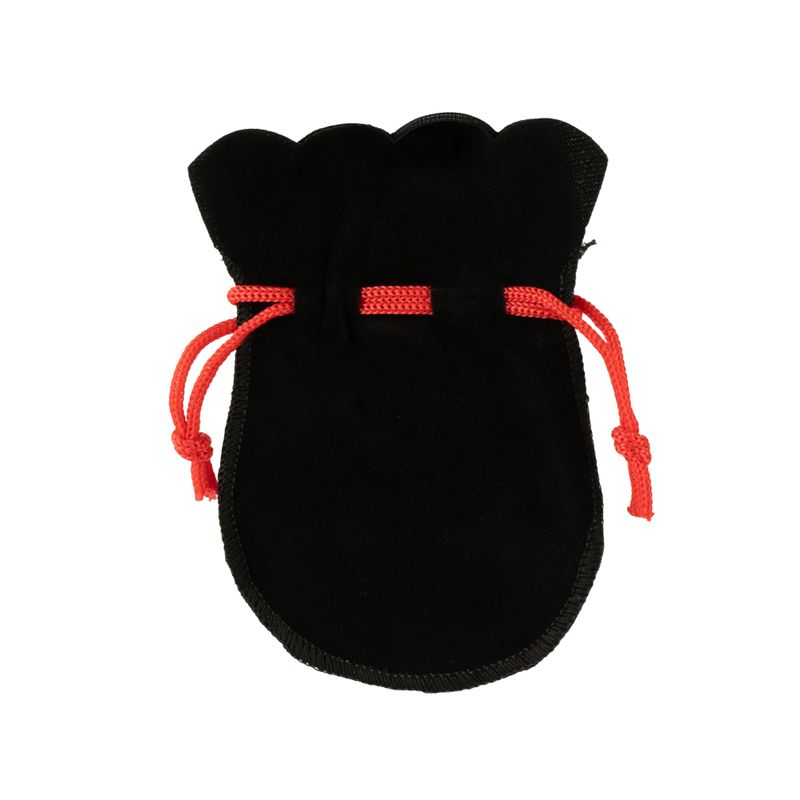 Quality Gothic ROUND Velvet Pouch - Black 12x8cm
