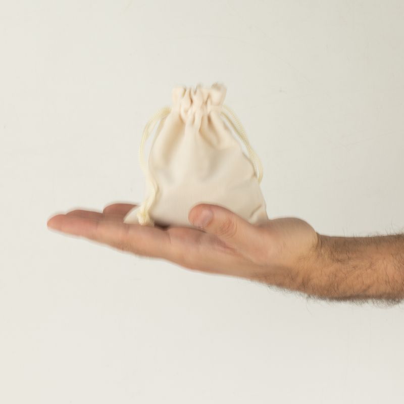 Quality Velvet Pouch - Ivory 10x12cm