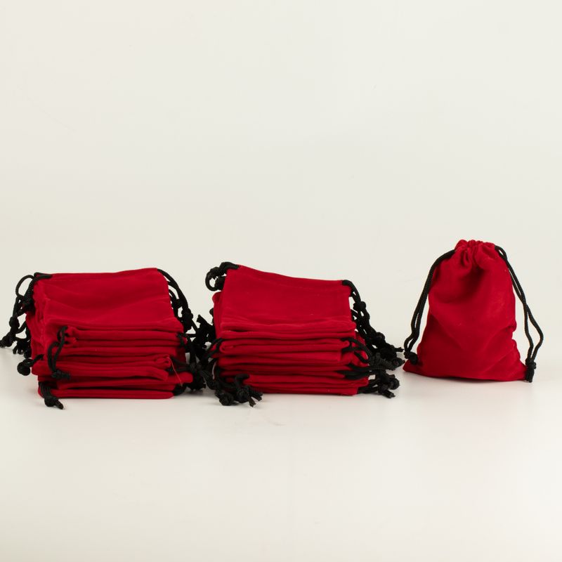 Quality Velvet Pouch - Red 10x12cm