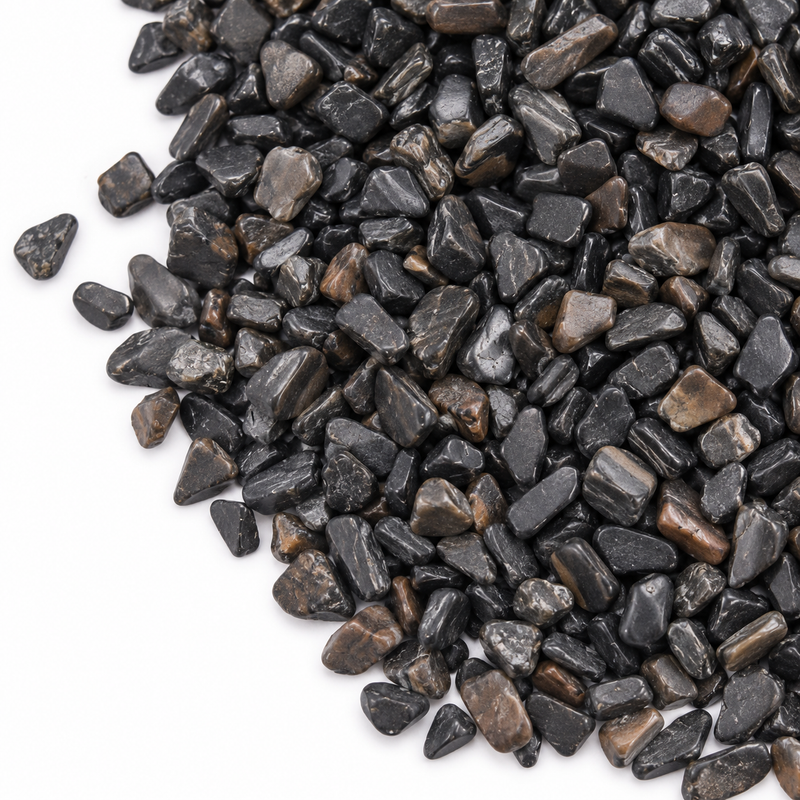 Black Tourmaline Gemstone Chips Bulk - 1KG
