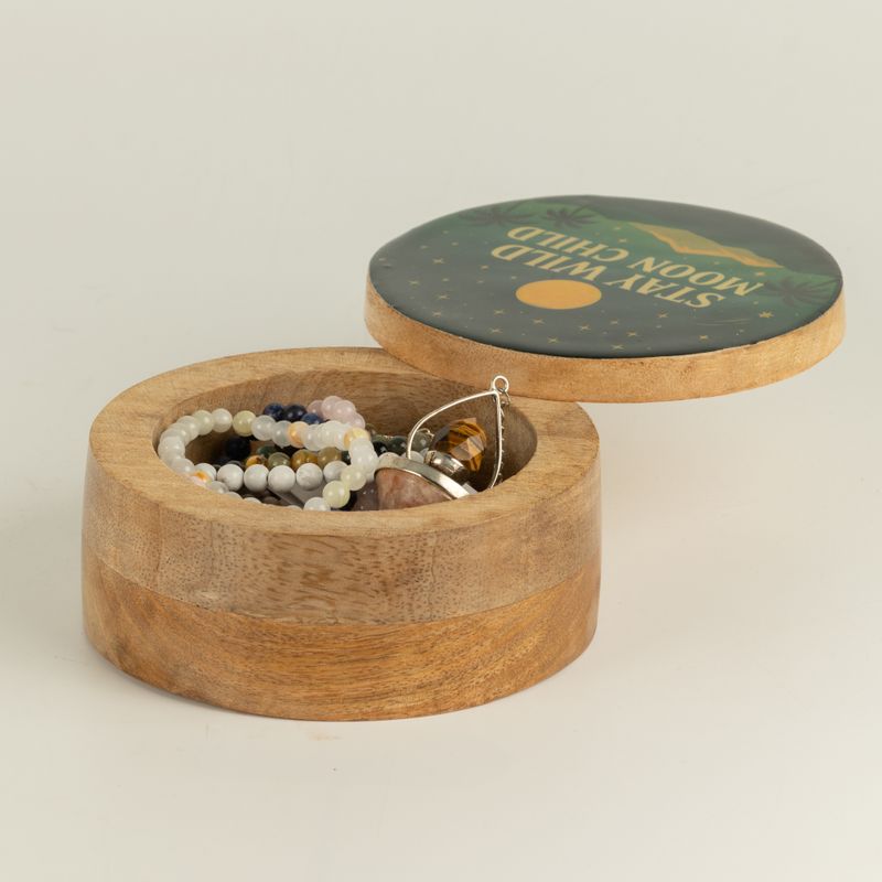 Round Enamelled Box  - Stay Wild Moon Child