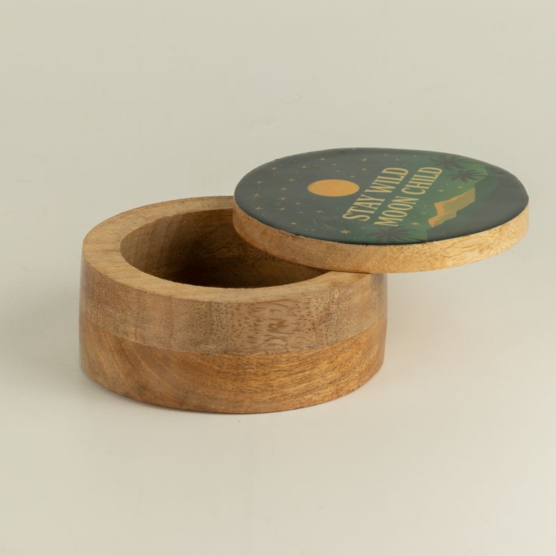 Round Enamelled Box  - Stay Wild Moon Child