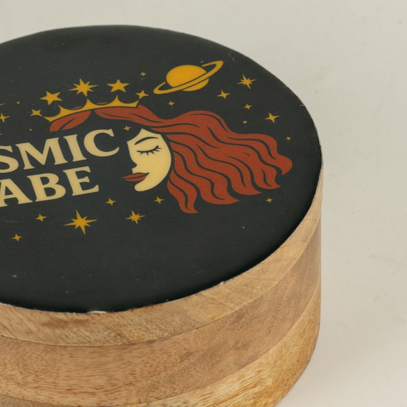 Round Enamelled Box  - Cosmic Babe