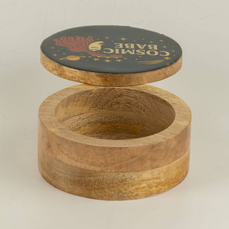 Round Enamelled Box  - Cosmic Babe