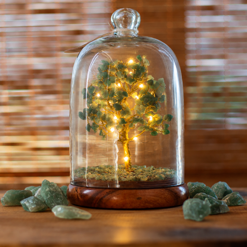 Gemstone Dome Garden - Green Adventurine & LED lights - 200 chipstones