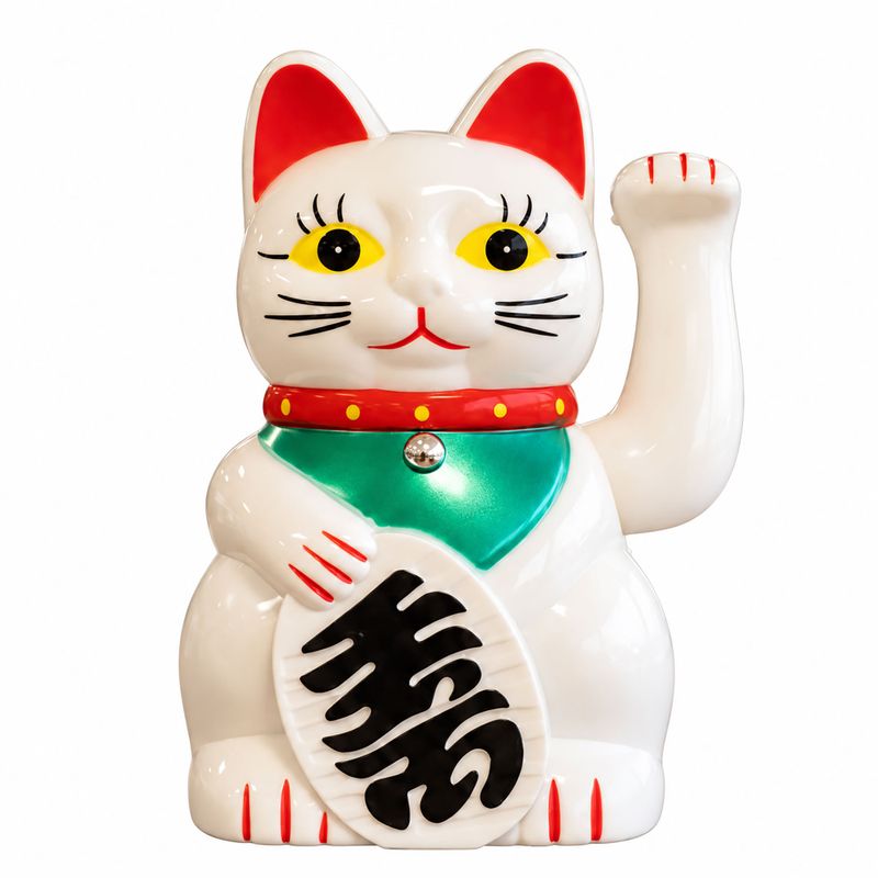 White  Money Cat - 15cm
