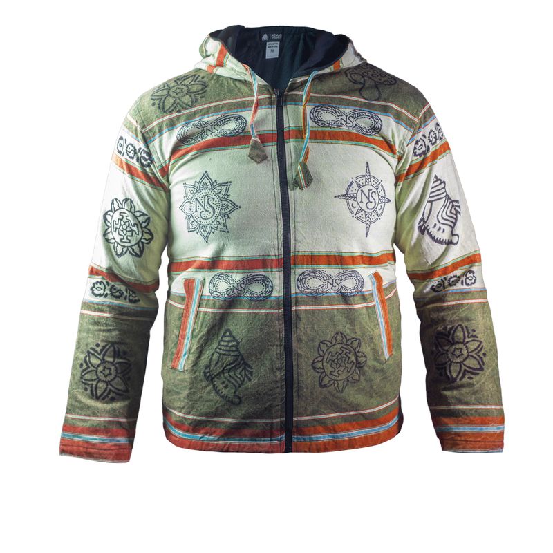 Medium - Nomad Sari Himalayan Soul Jacket - Mantra Green