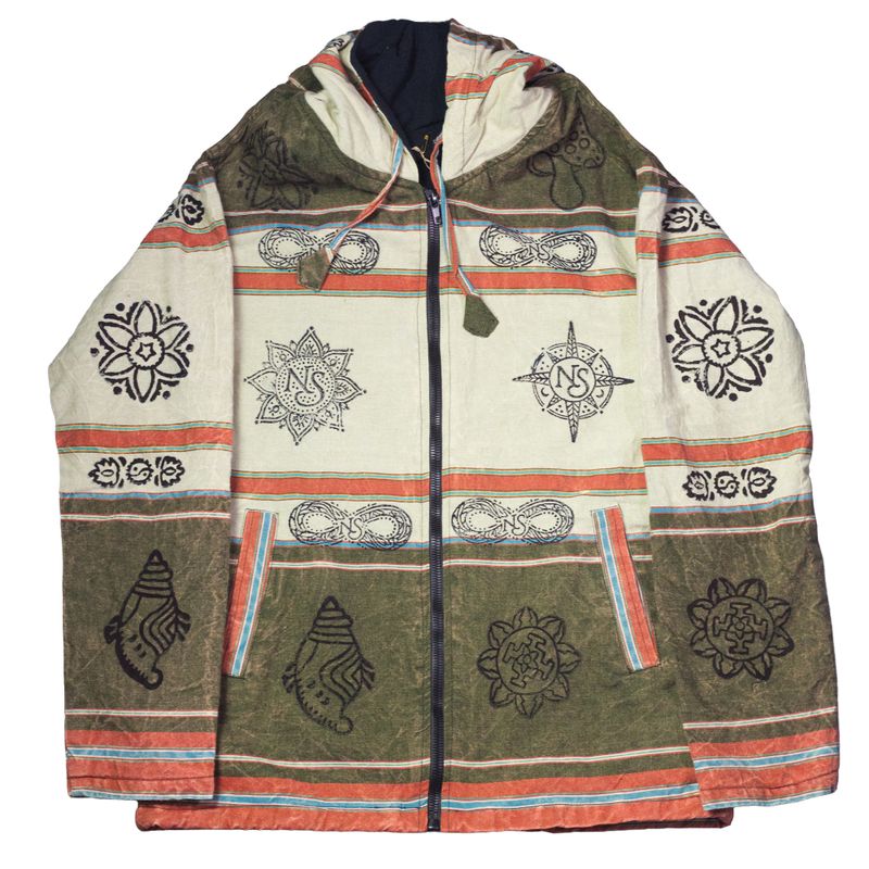 Medium - Nomad Sari Himalayan Soul Jacket - Mantra Green