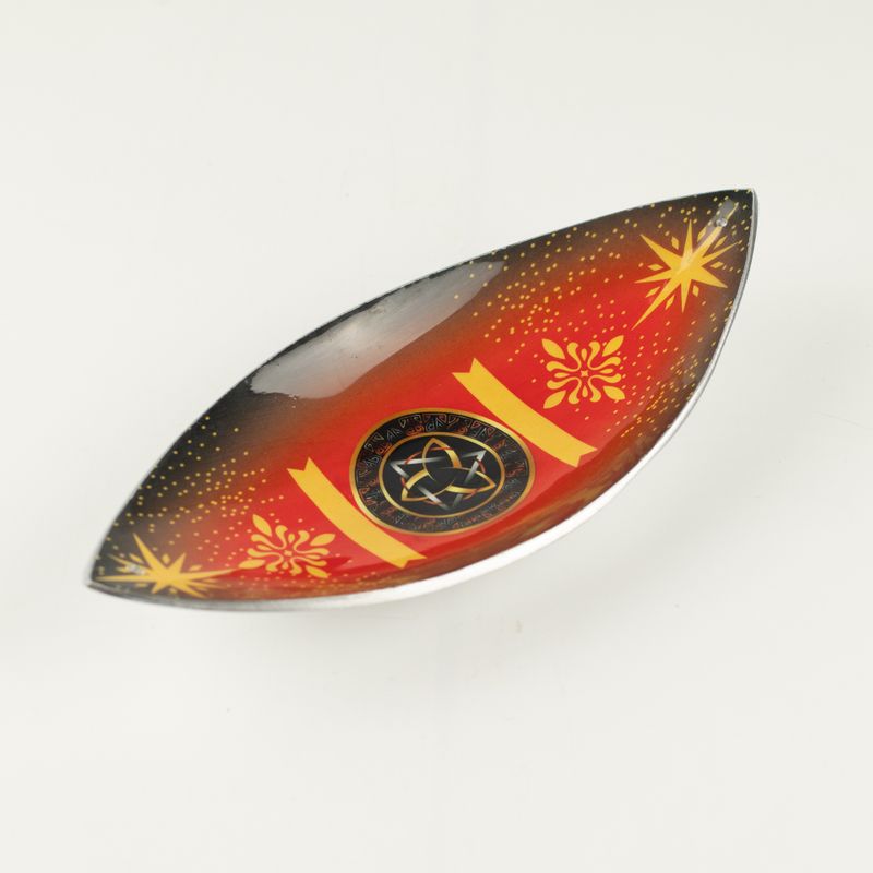 Enamel Incense Bowl - Aluminum - Pagan Triquetra
