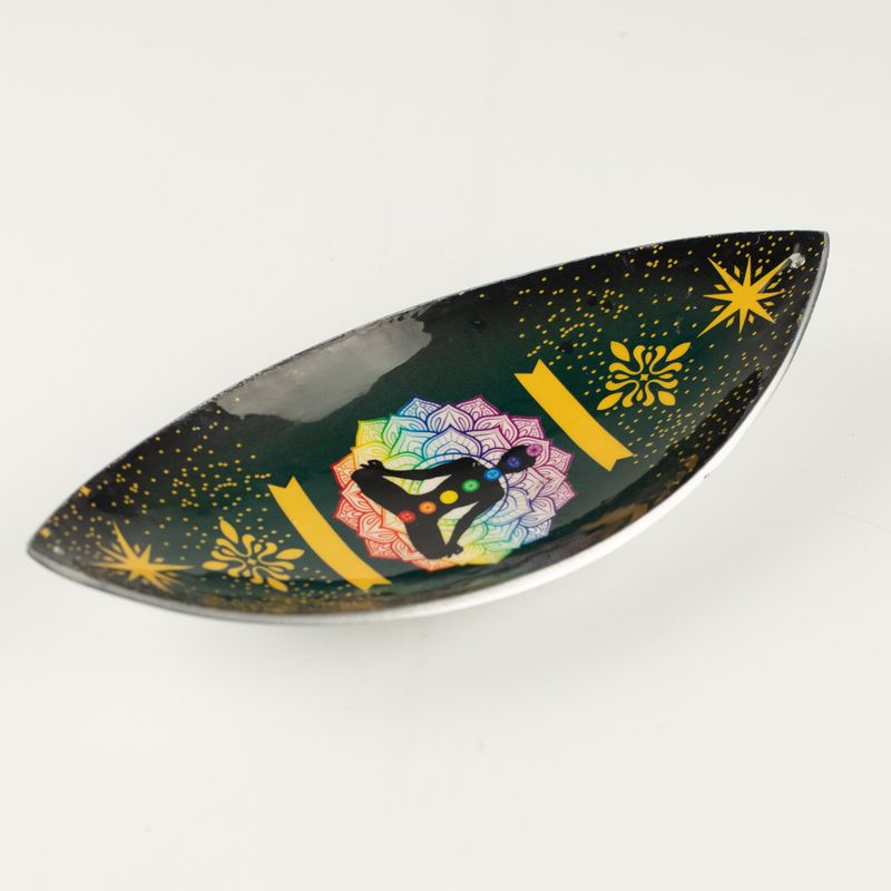 Enamelled Incense Bowl - Aluminum - Lotus Buddha Chakra