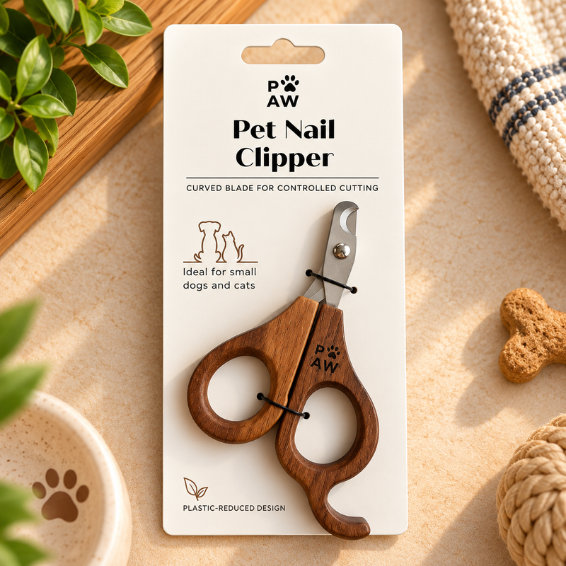 PAW Grooming Tools - Semi Circle Nail Clipper - Walnut - Stainless Steel (304)