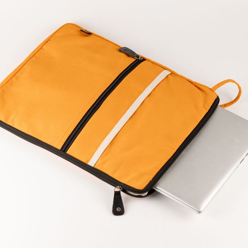 Canvas Large Laptop Pouch - Orange