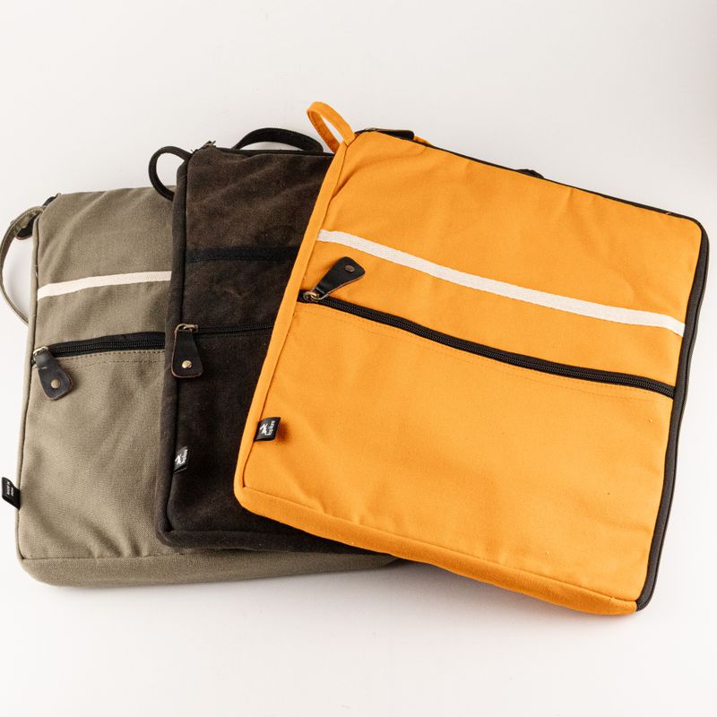Canvas Large Laptop Pouch - Orange
