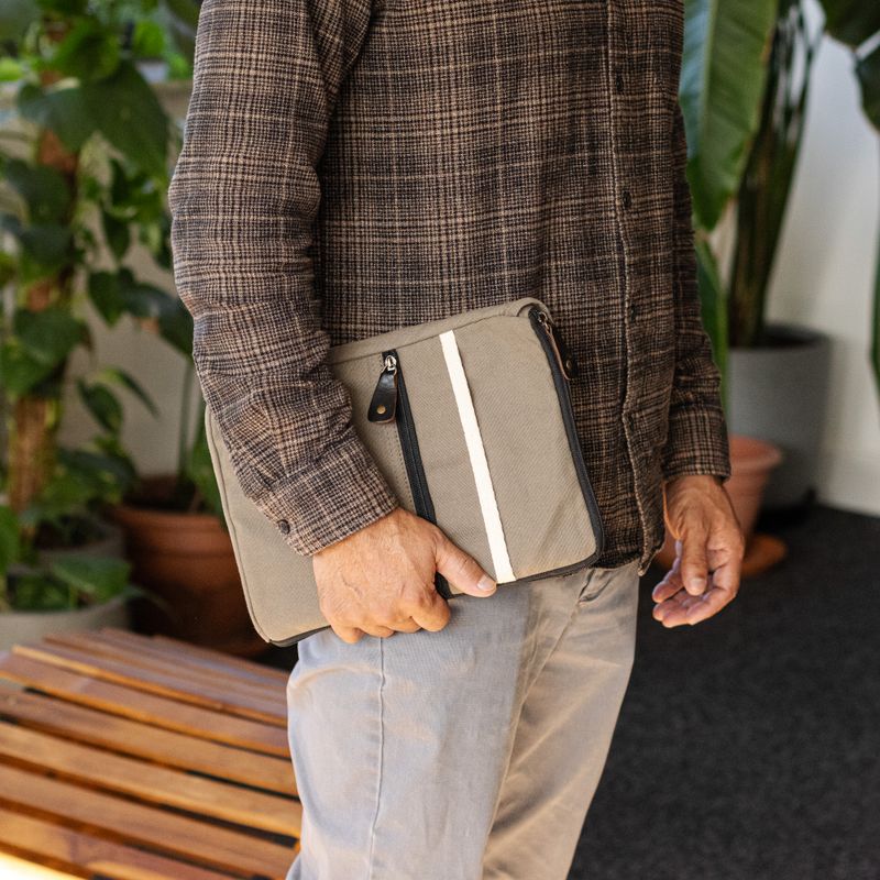 Canvas Tablet Pouch - Olive