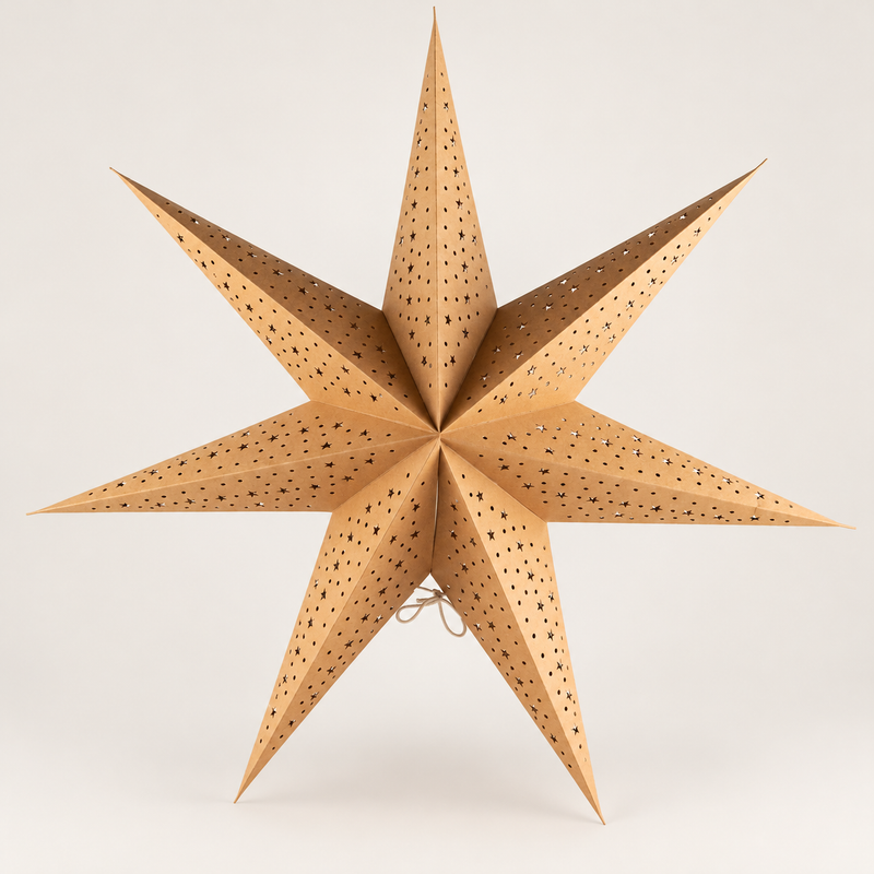 Star Lamp - Natural Brown - Seven Point - 60cm