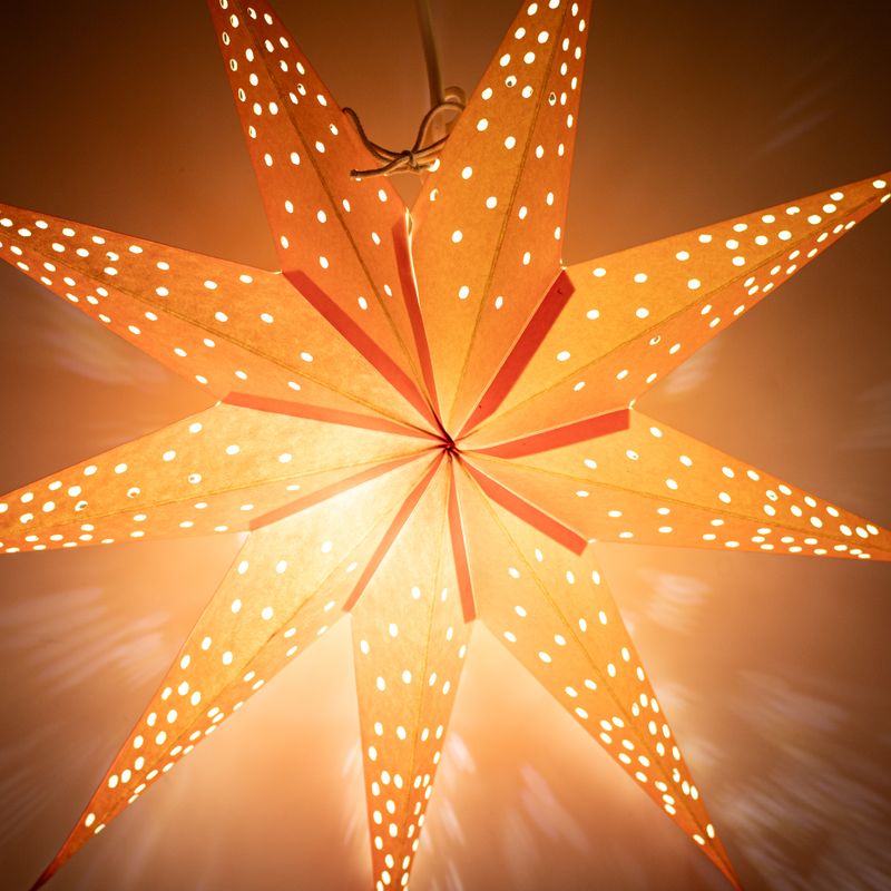 Star Lamp - Orange Lights Nine Point - 45cm