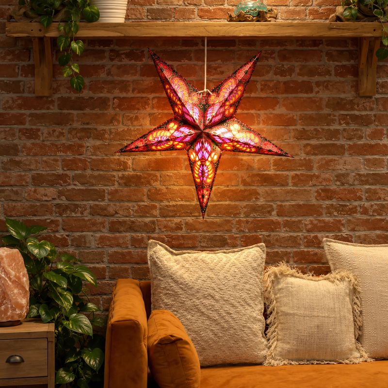 Paper Star Lamp Shade Starter Pack – 20 Shades with Cables & Bulbs