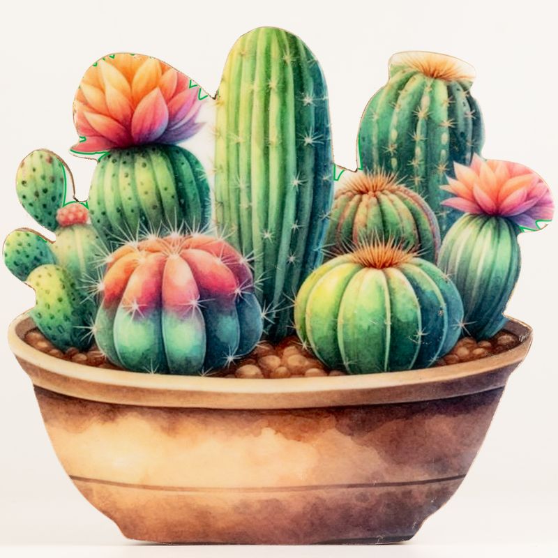 Wooden House Plants - Large Cactus Garden