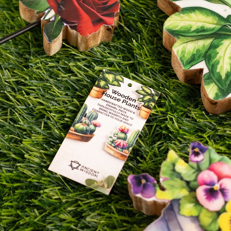 Wooden House Plants - Mini Single Rose