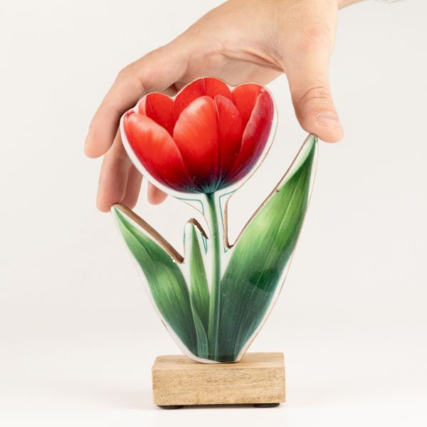 Wooden House Plants - Medium Tulip
