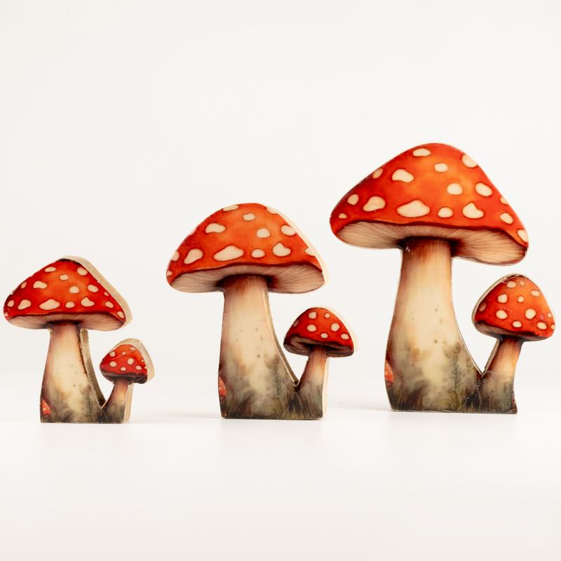 Wooden House Plants - Large Redcap Mushroom