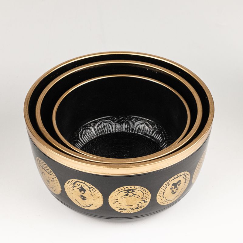 Black Zodiak Bowls - Set of 3 - 15cm 19cm 20cm