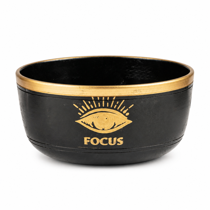 FOCUS - Black Singing Bowl Set - 15x7.5cm