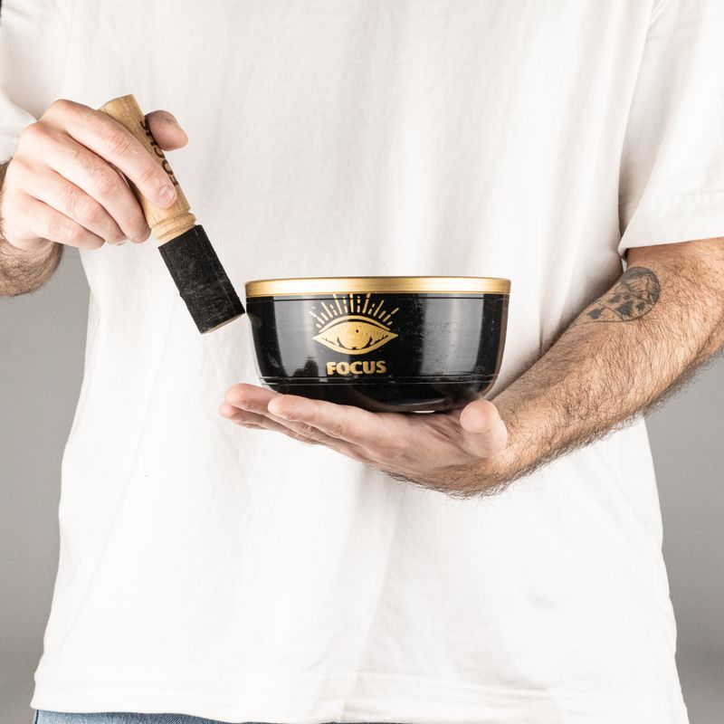 FOCUS - Black Singing Bowl Set - 15x7.5cm