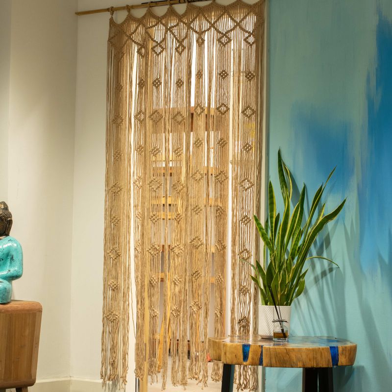 Macrame Curtain   - Camal