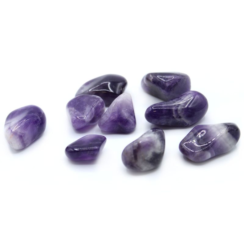 L Tumble Stone - Amethyst Banded