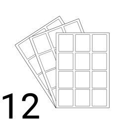 Brown Kraft - 12UP Arch Labels A4 Laser Label 40x84mm