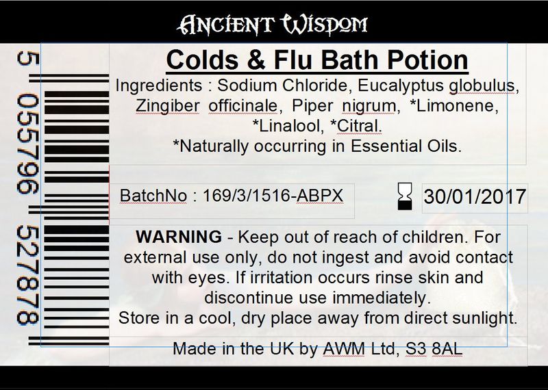 Bag Labels for Colds & Flu (4 sheets of 18)