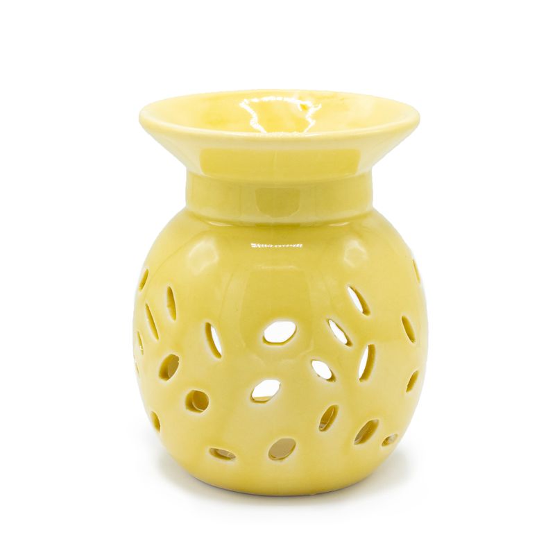 Floral Oil Burner - Yellow