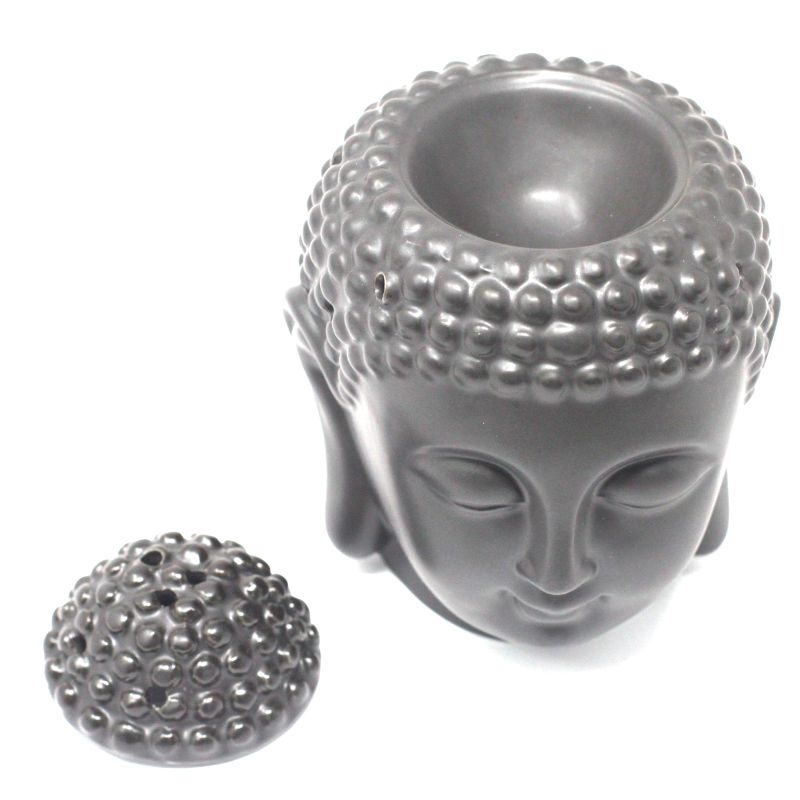 Buddha Head Oil Burner - Dark grey
