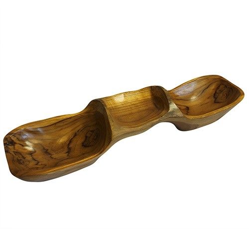 Teak Three Bowl Pyramid Approx. 50cm