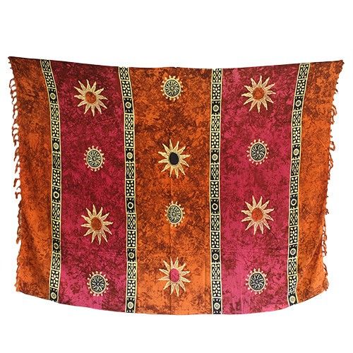Bali Artisan Sarongs - Sun Symbols (4 Assorted Colours)