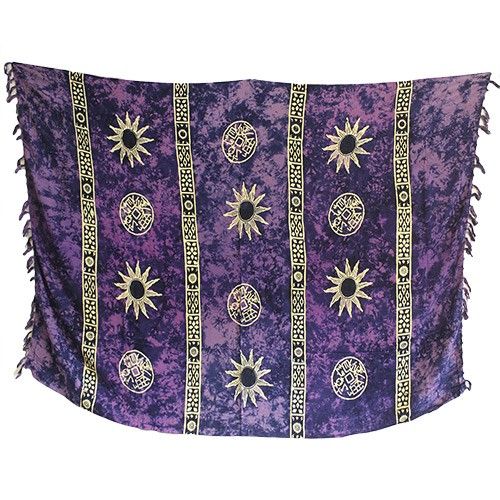 Bali Artisan Sarongs - Sun Symbols (4 Assorted Colours)
